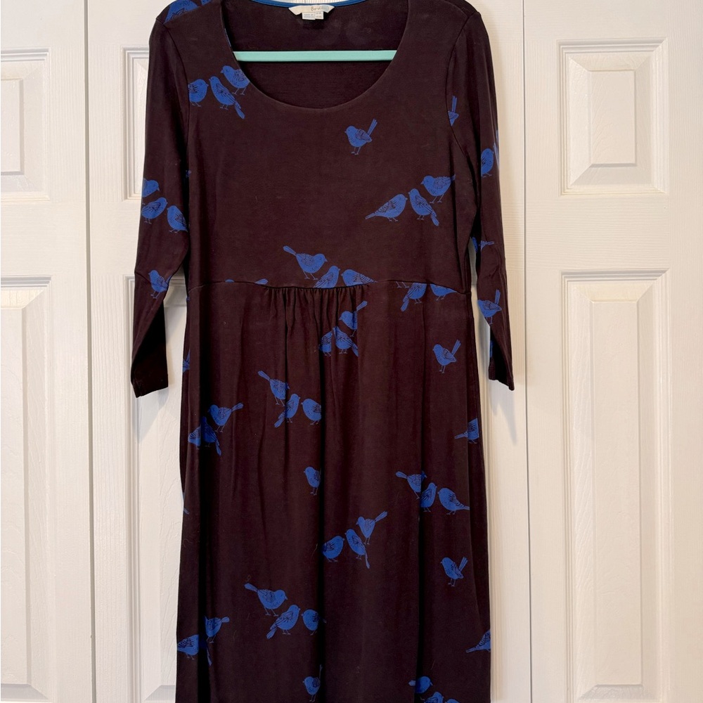 Boden jersey dress with birds